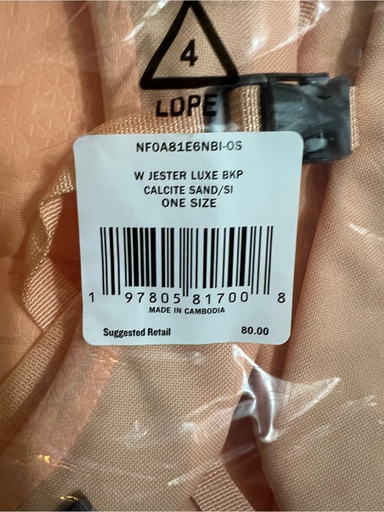 NWT The North Face Women\'s Jester Luxe Calcite Sand/Silver Metallic Backpack 27L